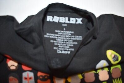 Roblox Youth Boys Multiple Character Color Grid Black Shirt New S-XL