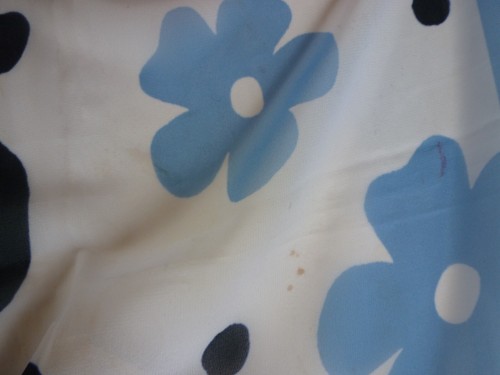 Frank Walder Vintage Scarf - 68"x18" Blue and White Floral 1980s - Picture 6 of 7