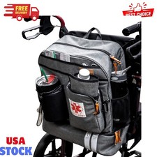 Wheelchair Backpack Bag with Cup Holder, Insulated Compartment for Scooters