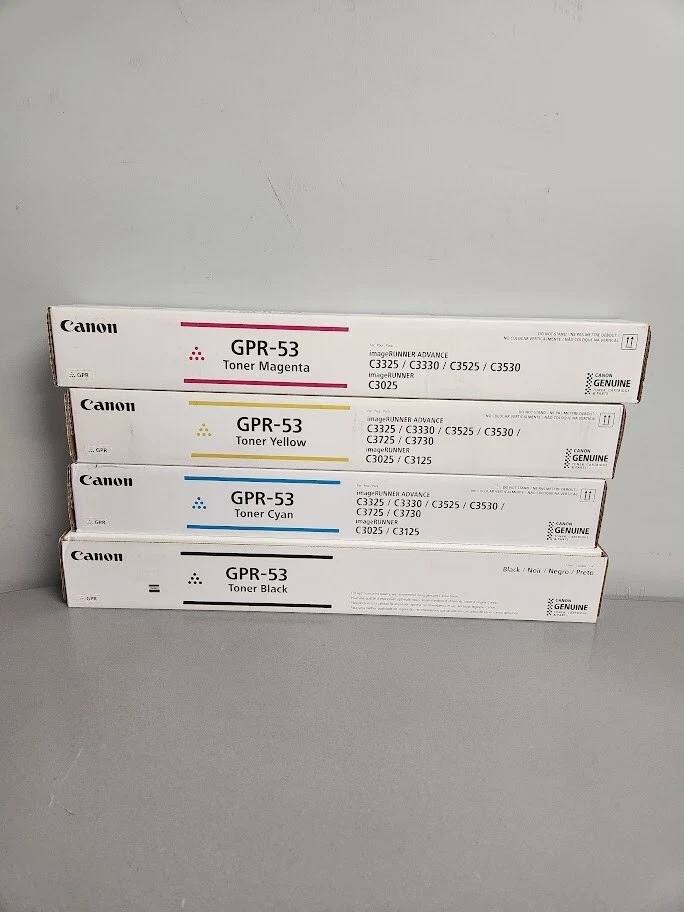 Juego de cartuchos de tóner Canon GPR-53 X4 - K, C, M, Y - IR C3320 C3325 C3330 NUEVO genuino Foto 2 de 2