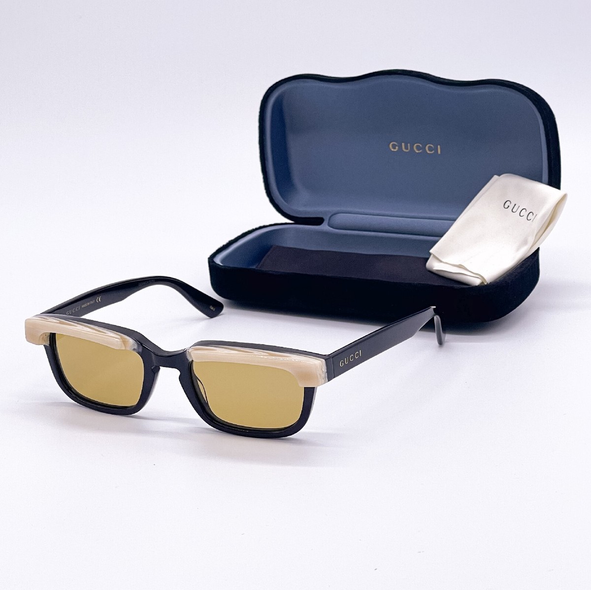 NEW GUCCI GG1166S 001 UNISEX SQUARE BLACK BEIGE SUNGLASSES  display picture 3