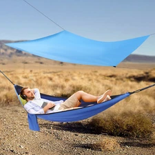 Blue Modern Camping Hammock Hammocks With Mosquito Net Tent And Rain Fly Tarp