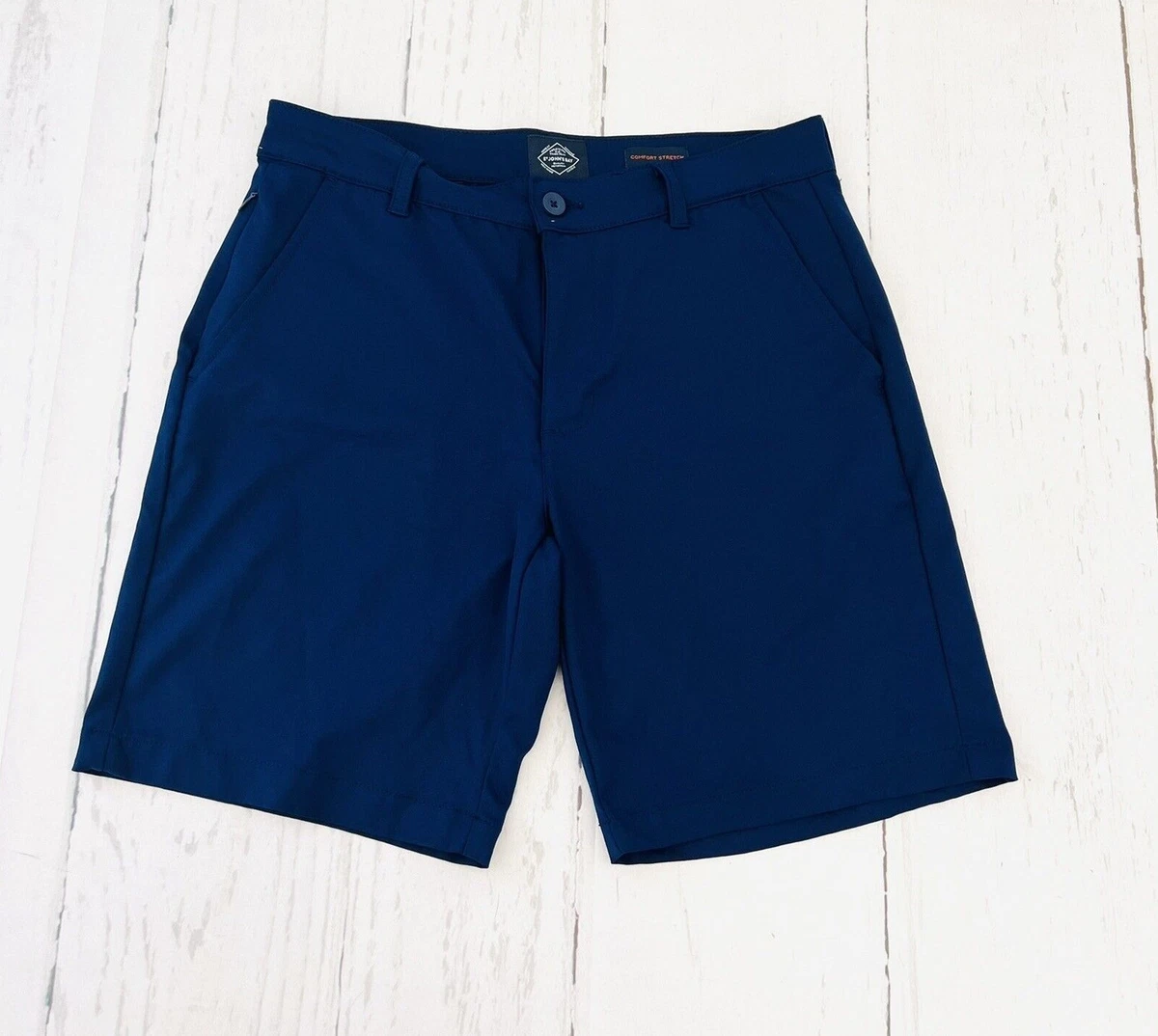 St John s Bay Shorts Mens Size 32 Chino Comfort Stretch Navy Blue