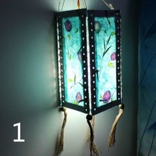 Floral Paper Light Shade Lampshade Bar Style Decor Ethnic Retro Vintage Handmade