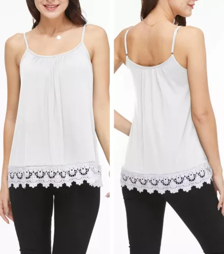 Women with Built in Bra Flowy Shelf Bra Tank Top Padded Adjustable Straps Cami - Picture 7 of 36