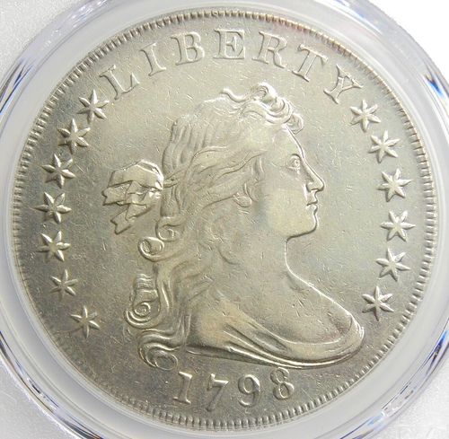 1798 Draped Bust Silver Dollar $1 Coin - Certified PCGS XF Detail EF - Rare Coin