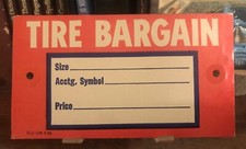 Vintage Unused Tire Bargain Tag NOS GM Chevy Cadillac Buick Pontiac Olds Ford