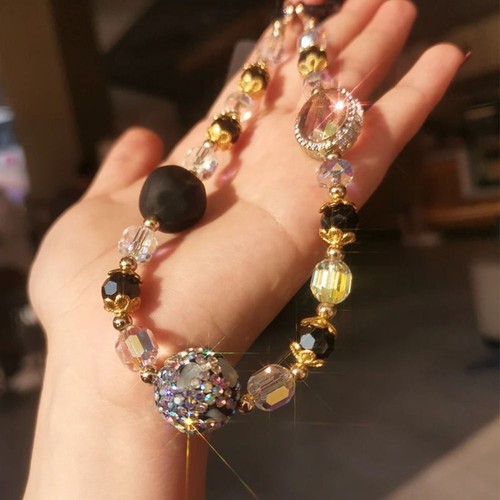 Pearl Bow Shaped Pearl Phone Strap White/Black Phone Pendant Phone - Photo 3/11
