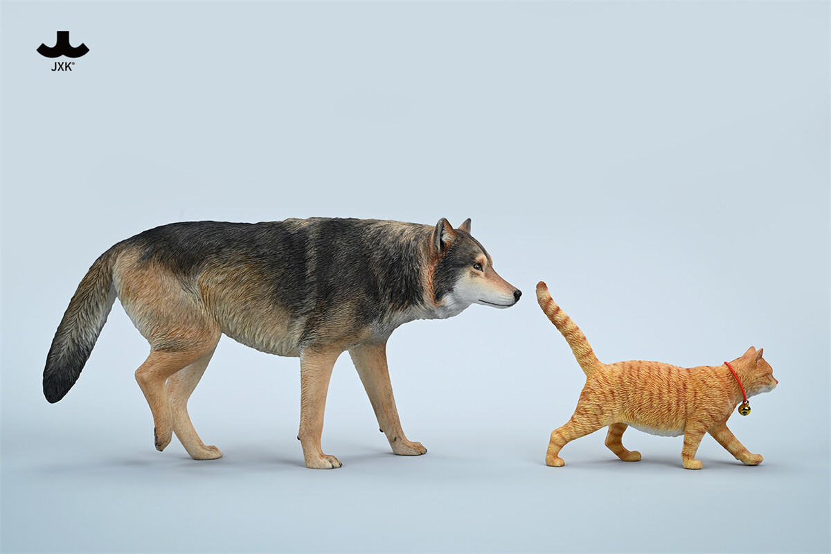 JXK 1/6 Common Gray Wolf Model Collections GK Animal Figure Xmas