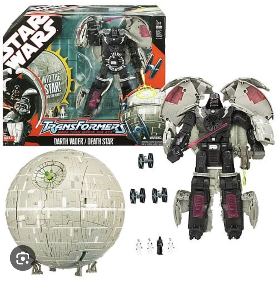 Star Wars Transformers Darth Vader Pilot Death Star Crossover Hasbro 2007 - Image 3 of 4