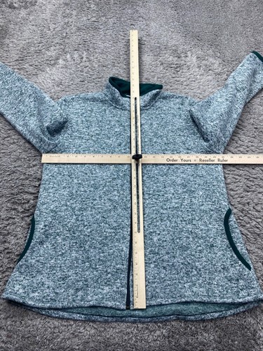 Stan Herman Jacket Women Large Mint Green Fleece Full Zip Mock Neck Sweater - Picture 6 of 10