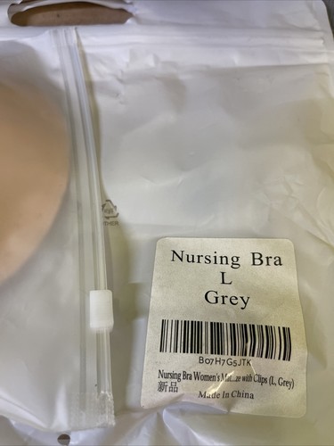 Nursing Bra Maternity Bralette Breastfeeding. Gray. New With Tags. Size L. - Picture 2 of 5