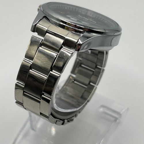 H3 Hummer Men's Metal Watch Silver Tone Band Black Dial NEW BATTERY RUNS! - Picture 4 of 10