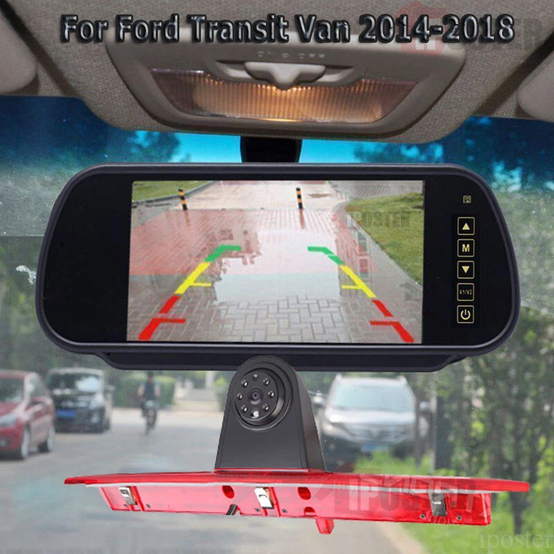 7" Mirror Monitor + Brake Light Backup Camera Kit for Ford Transit Van 2014-2018 - Image 4 of 4