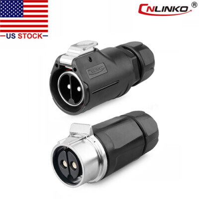 CNLINKO 2 Pin 50A Power Connector Cable to Cable Extension Waterproof IP67 
