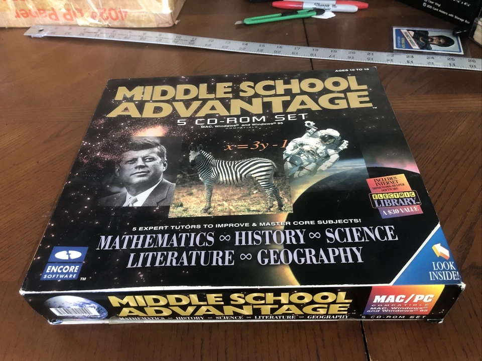 Encore Education Middle School Advantage 5 Disk CD Set New In Box Math History - Image 2 of 4