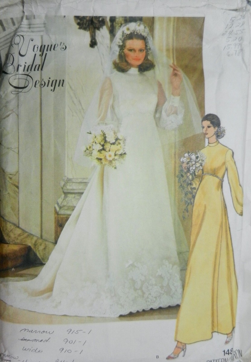 Vintage Vogue Bridal Design Pattern 1488 Size 8 Cut Complete