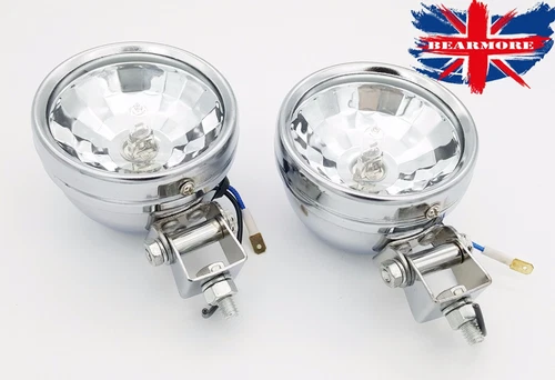Motorcycle Halogen Clear White Passing Spot Light Fit Custom Modify Universal