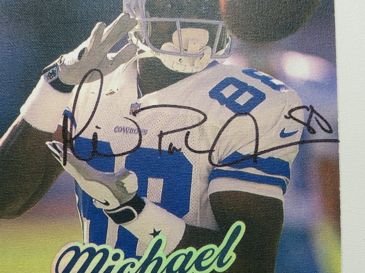 MICHAEL IRVIN SIGNED 8.5x11 DALLAS COWBOYS FLEER ULTRA