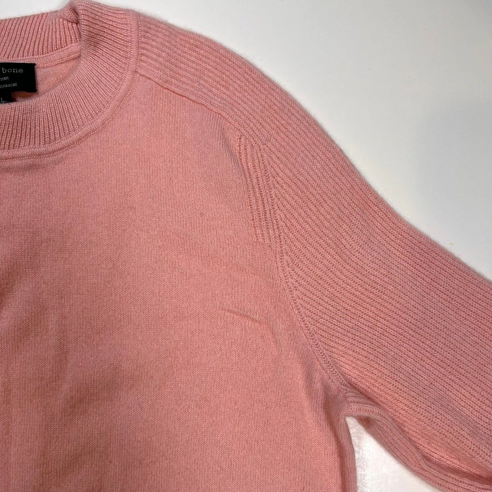 Rag and Bone Cashmere Crew Neck Sweater Womens Large Pink - Image 3 of 4