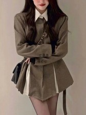 PatchworkDress Women Ruffled Elegant Designer Party Dress Casual Vintage Dress