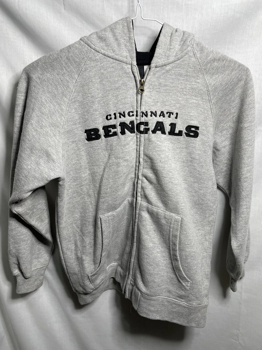 Cincinnati Bengals Jacket Youth Medium NFL Team Apparel Zipper Hoodie Gray