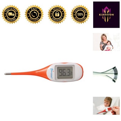 Instant Read Digital Thermometer for Newborns & Adults with Fever Alert - Orange
