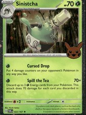 sinistcha pokemon card value Spill Some Tea with a Pokmon Trading Game Promo Card Colorless Matcha Splash (120 Heal 30 damage from each of your Pokmon.) Pokmon TCG Sinistcha ex |