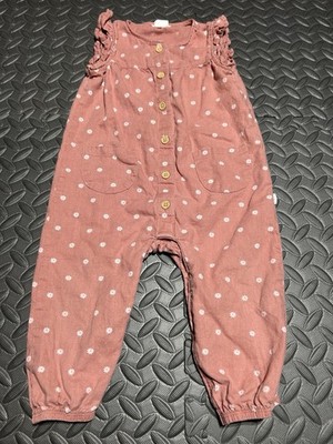Petit Lem Pink Floral Sleeveless Romper Size 18 Months