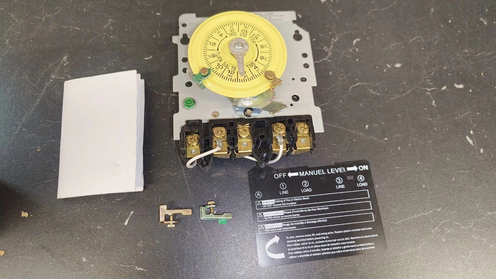 T104M Mechanical Time Switch, 208-277V AC, 5HP DPST, 24-Hour 12 ON/Off