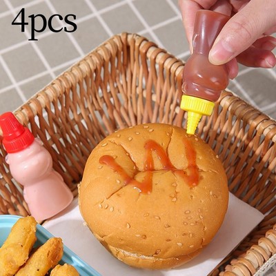 4 Stück Honig Senf Quetschflaschen Tomaten Ketchup Gewürze Squirt Squeezable