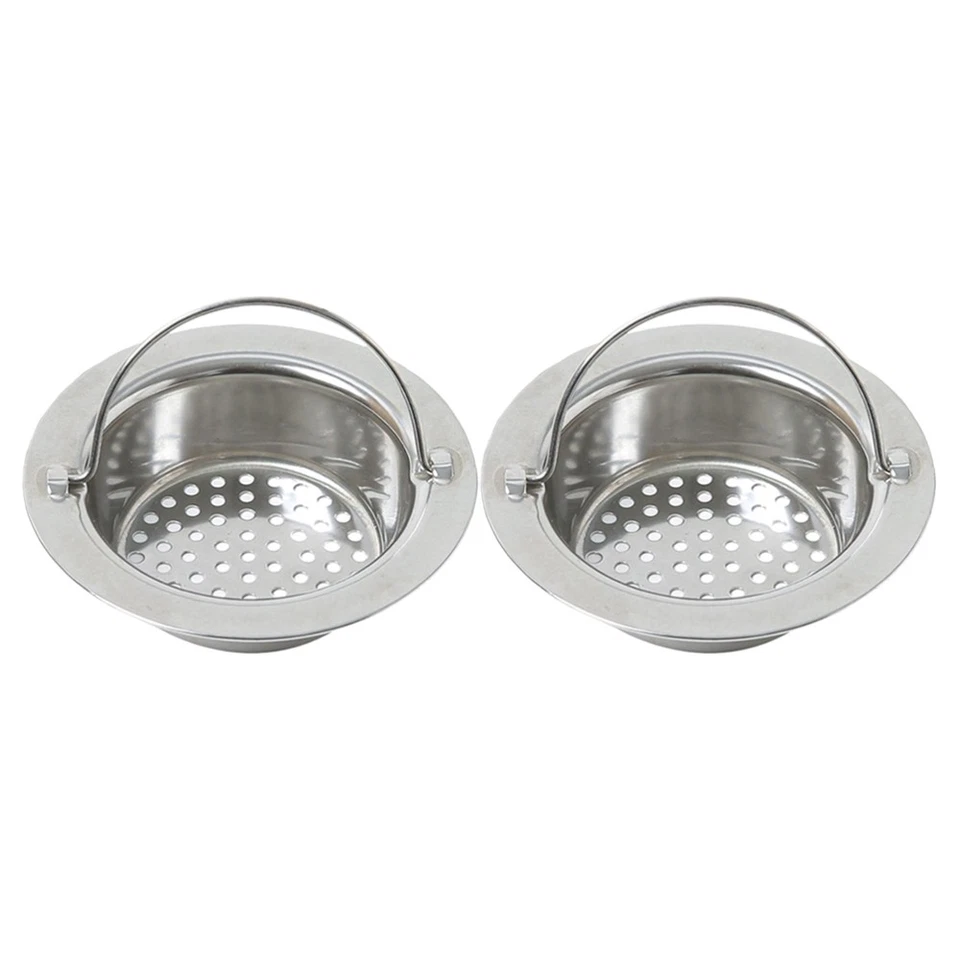  2 Pcs Sewer Filter Kitchen and Bathroom Sink Wide Rim Drain Strainer - Image 3 of 4