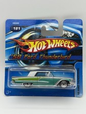 Hot Wheels Short Card ‘58 Ford Thunderbird 2005 Collector #181 Silver/Green