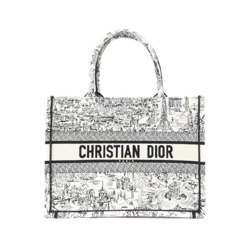 DIOR Tote bag Book Tote Paris allover M1296ZEGI White Authentic From Japan