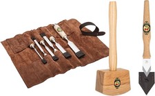 KIRSCHEN WOODWORKER Set 2 - Stechbeitelsatz 6-10-12-16-20-26mm + Holzhammer + AM