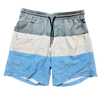 SURFCUZ Swim Trunks Shorts Men's Size L Blue Gray Color Block Casual NWT