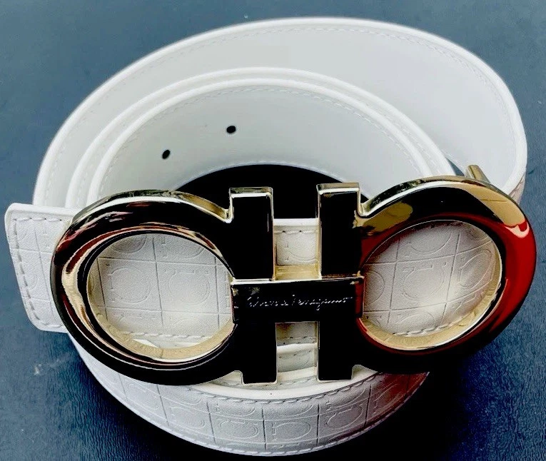 Cinturón reversible para hombre Salvatore Ferragamo Gancini dorado nunca usado y caja Foto 4 de 4