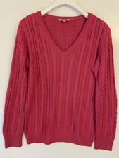 * PECKOTT * schöner Strickpullover mit Baumwollmix Hot Pink Große 38 Top Zustand