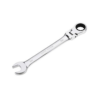 uxcell 7mm Flex-Head Ratcheting Combination Wrench 7mm, Silver Tone, Black 
