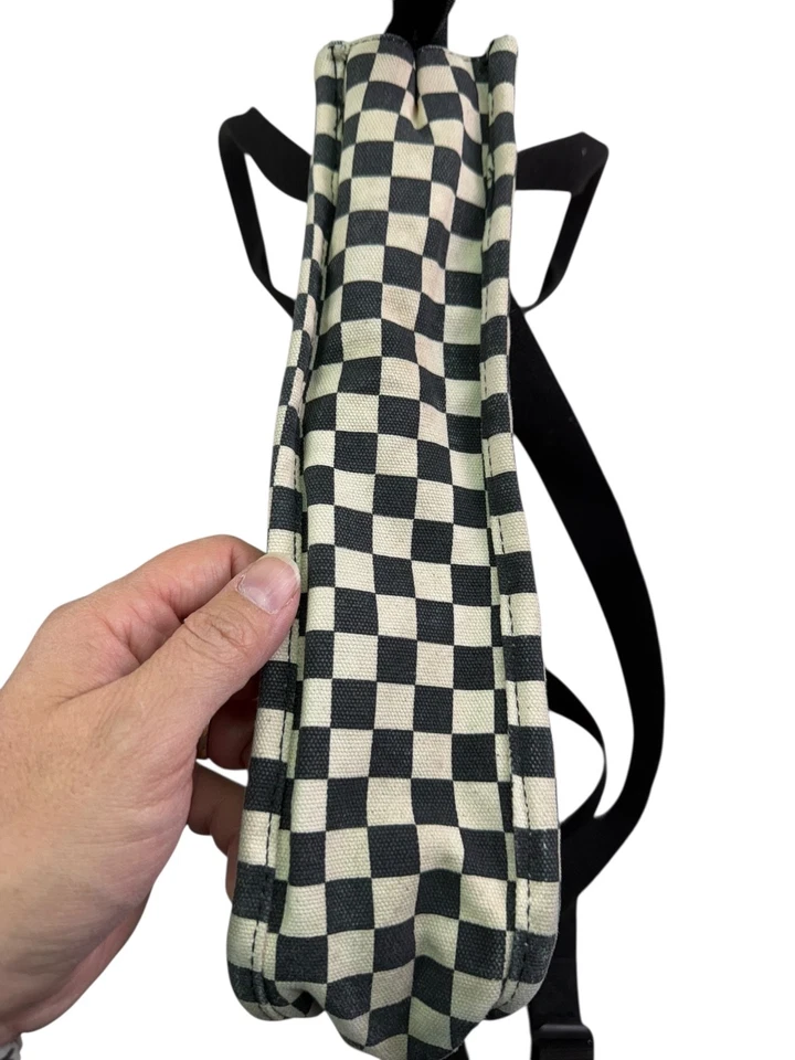 VANS Off The Wall Checkerboard Manos Libres Mochila Negro Blanco Viaje Escolar Foto 3 de 4