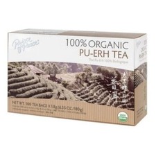 100 Organic Pu-erh Tea, 100 Tea Bags Each Box -Prince of Peace