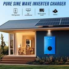12KW Solar Hybrid Inverter Off Grid 110/220Vac Low Frequency DC 48V w/2x80A MPPT