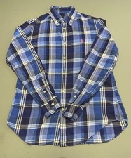 Ralph Lauren Boy s Button Up Shirt Size 8 Gingham Blue Plaid Pink Pony