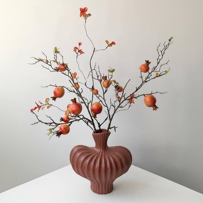 Keramikvase französisch inspiriert deko blumenvase matt-raues finish für regal
