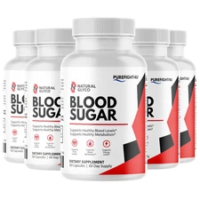 Natural Glyco Glycogen Healthy Blood Sugar Support Supplement - 5 Bottles
