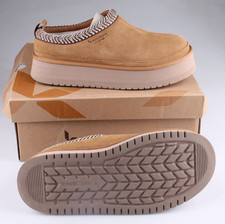 Koolaburra By UGG Womens Burree Slip On Platform Slippers Chestnut Size 9 NIB