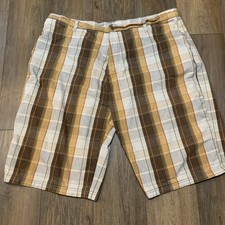 Vintage Karl Kani Gold Plaid Baggy Long Hip-Hop Y2K Streetwear Skater Shorts 46