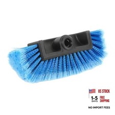 10" Car Wash Brush Head, Flow-Thru Auto Scrubbing Brush Head with Soft Blue