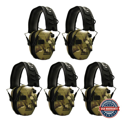 Walkers Razor Slim Electronic Shooting Muffs 5 Pack Bundle (Multi Cam Camo Tan)