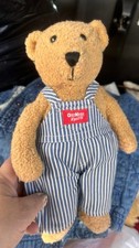 Vintage OshKosh B'Gosh TEDDY BEAR Plush Striped Engineer Overalls 11 Eden Toys